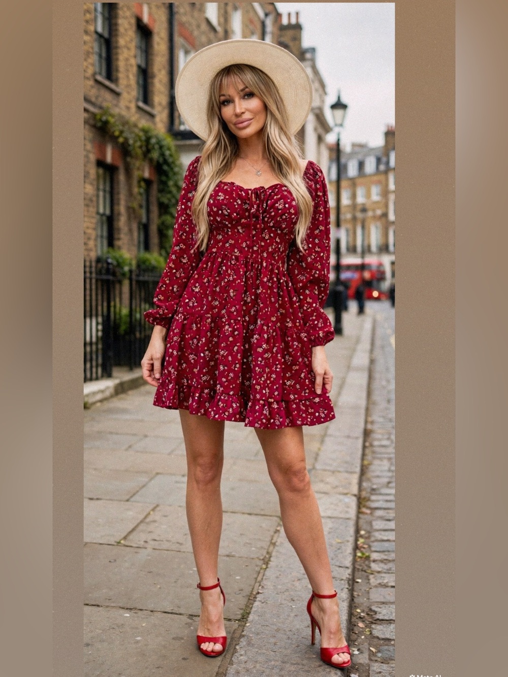 Floral red dress ❤️❤️❤️